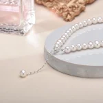 bracelet en perles d'eau douce blanche