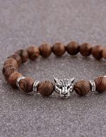 accessoire bracelet tête de léopard