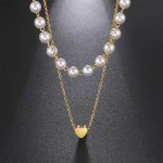 accessoire mode collier cœur en perles