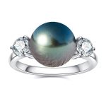 bague en argent perle de tahiti lidie