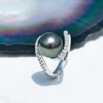 bague en argent perle de tahiti
