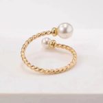 bague en or et perle de culture