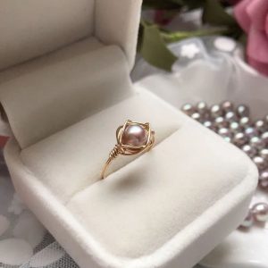 bague or et perle de culture