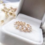 bague élégante avec perles de culture