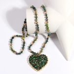 bijou bohème pendentif en cœur en pierre naturelle