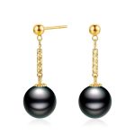 bijou boucle d'oreille perle noire