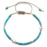 bijou de cheville perles turquoises avec étoile