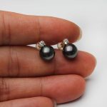 bijou élégant boucle d'oreille perle noire