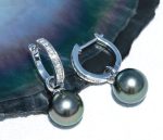 boucle d'oreille élégante perle de Tahiti