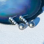 boucle d'oreille élégante perle de Tahiti