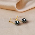 boucle d'oreille élégante perle noire