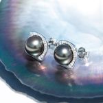 boucle d'oreille en argent perle de Tahiti
