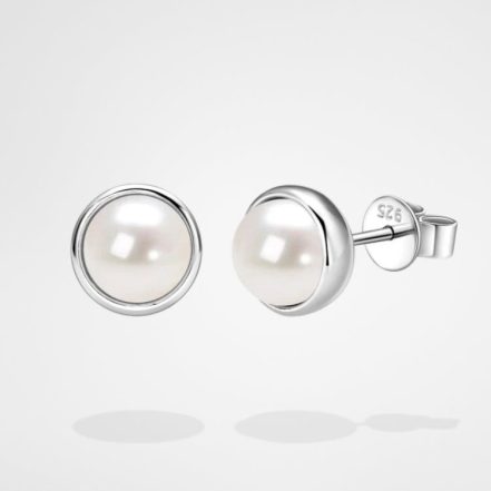 Boucle D'oreille En Argent 925 Avec Perle De Culture Baroque Multicolore - Marque Rose-Mimosa - Neuf étiqueté
