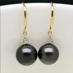 boucle d'oreille perle de tahiti noire