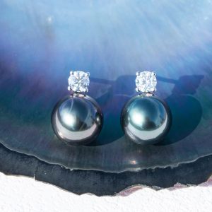 boucle d'oreille perle de Tahiti Tiare