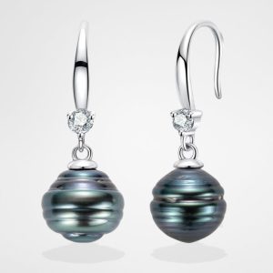 boucle d'oreille perle de Tahiti Whetu