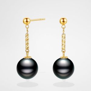 boucle d'oreille perle noire