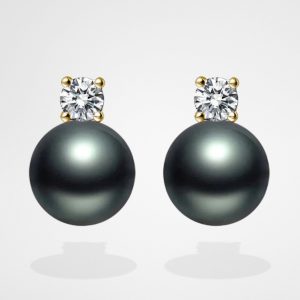 boucle d'oreille perle noire femme