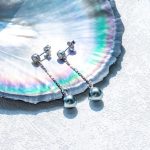 boucle d'oreille perle tahitienne avec diamant