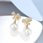 boucles d'oreilles élégantes en perle de culture