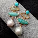 boucles d'oreilles fantaisistes en turquoise