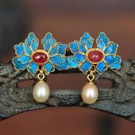 boucles d'oreilles vintage beauté fleur de pivoine