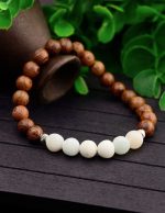 bracelet amazonite en bois naturel
