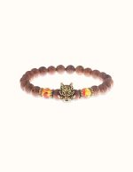 bracelet ambre et bois naturel