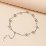 bracelet cheville pierre de lune grise naturelle