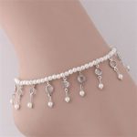 bracelet de cheville élégant en perles et cristal