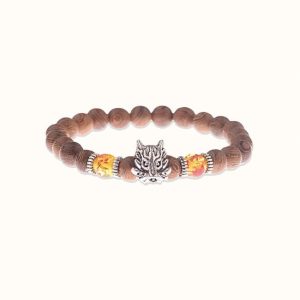 bracelet en bois et ambre
