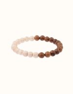 bracelet en bois et howlite blanche