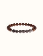 bracelet en bois et jaspe gris