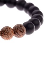 bracelet en bois et onyx