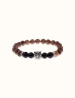 bracelet en bois et onyx noir