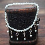 bracelet en cristal et perles pour cheville