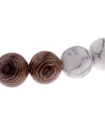 bracelet en pierre howlite et bois