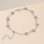bracelet naturel pierre de lune grise pour cheville