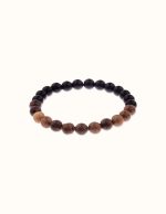 bracelet perles de bois et d'onyx