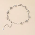 bracelet pierre de lune grise naturelle pour cheville