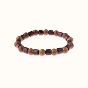 bracelet tibétain à perles en bois