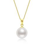 collier avec pendentif perle de culture blanche
