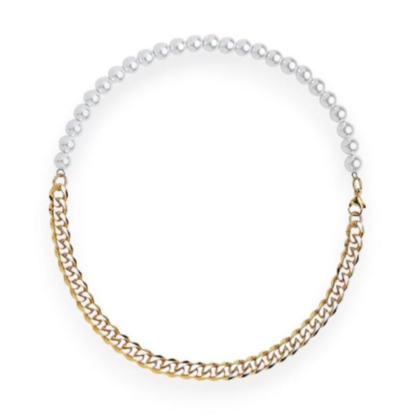 collier moitié perle moitié chaine