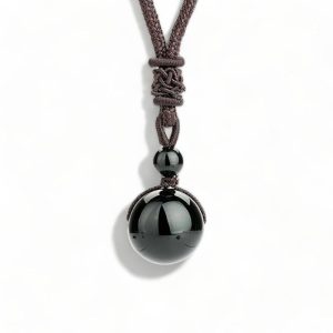 collier perle noir homme