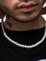 collier perle or et blanc Jens