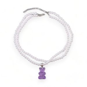 collier ras de cou en perles fantaisie