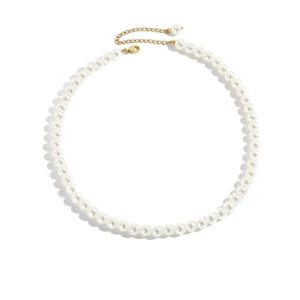 collier ras de cou perles blanches