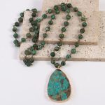 collier turquoise ethnique avec pendentif