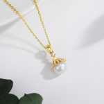 pendentif élégant en argent et perle