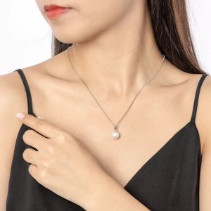 pendentif perle de culture blanche